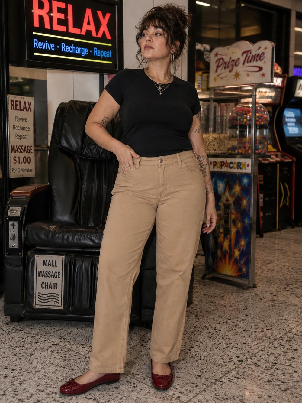 Gloria Vanderbilt Amanda Tan Khaki Tapered Jeans Pants Size 14 Average